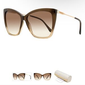 Jimmy Choo Butterfly Sunglasses Seba 0MYHA Brown-Beige/Copper 58mm - NWT